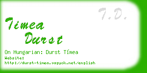 timea durst business card